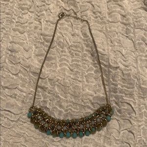 Blue bib necklace